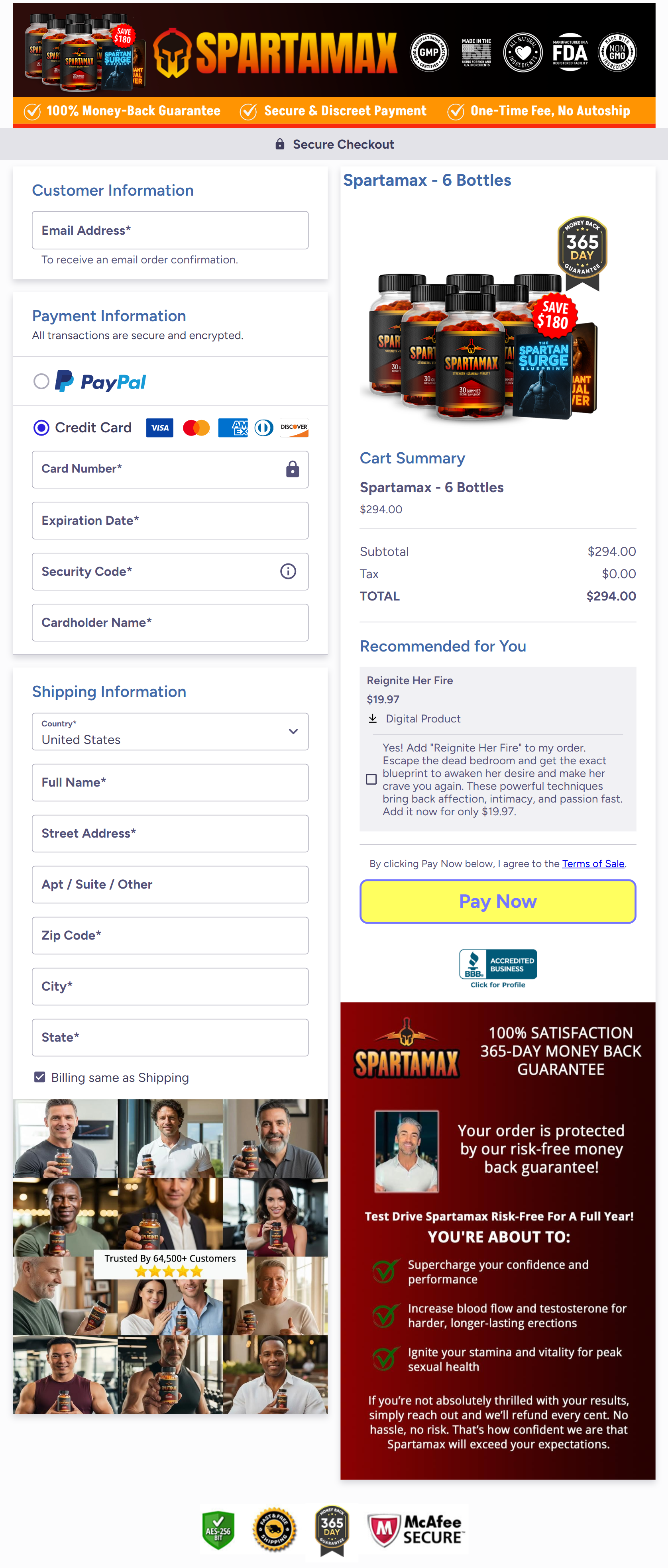 spartamax order page